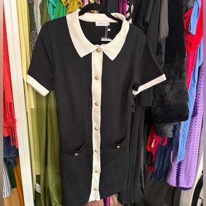 Black and White Button-Down Dress